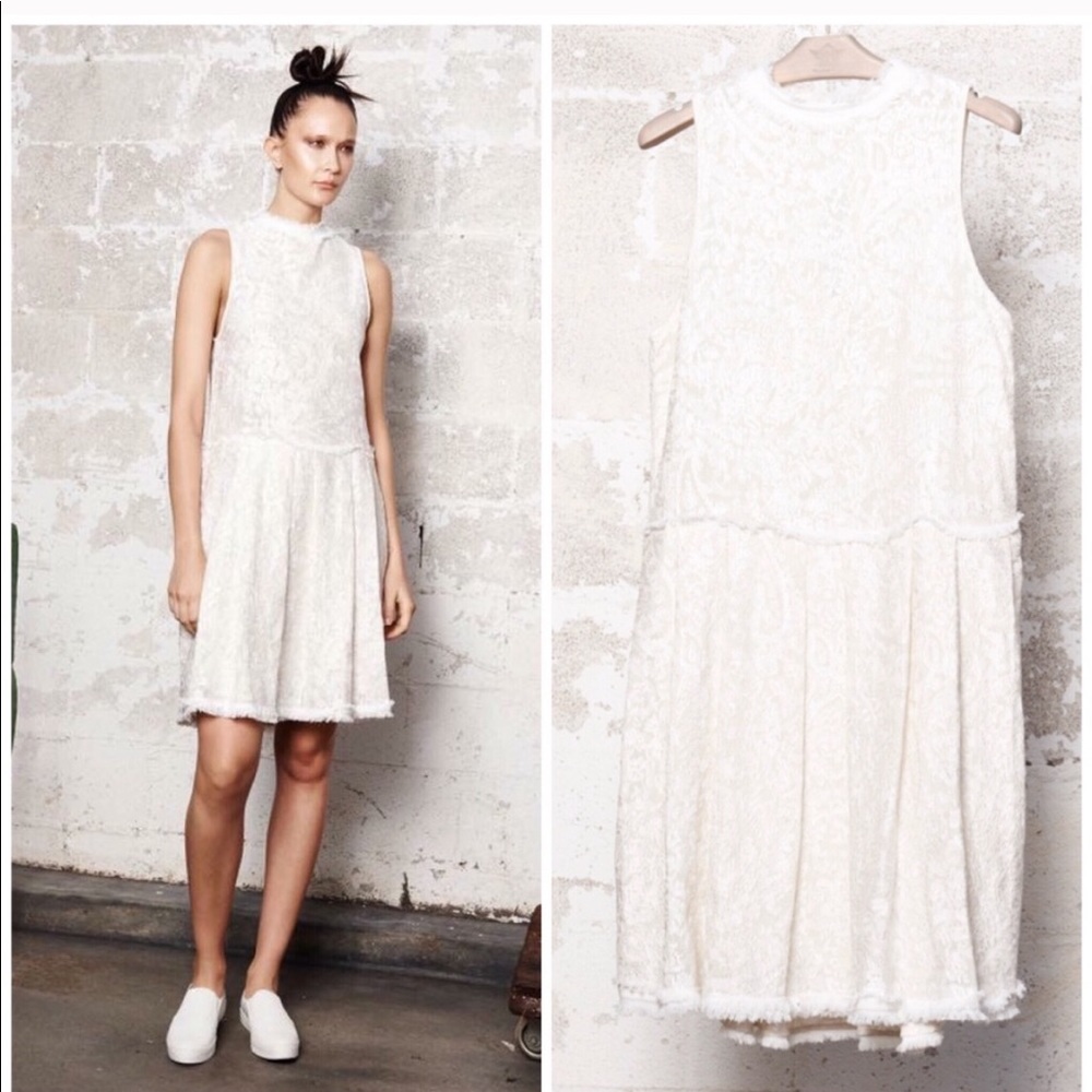 NEW $448 Anthropologie Burning Torch Maxine Dress Sleeveless Cream Ivory